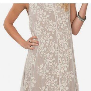 Grace & Emma Taupe Lace Tunic Dress NWT Small